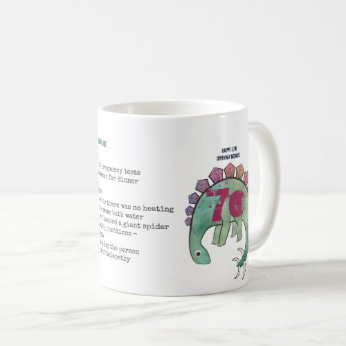 Funny 70th Personalized When I was Your Age Man Coffee Mug