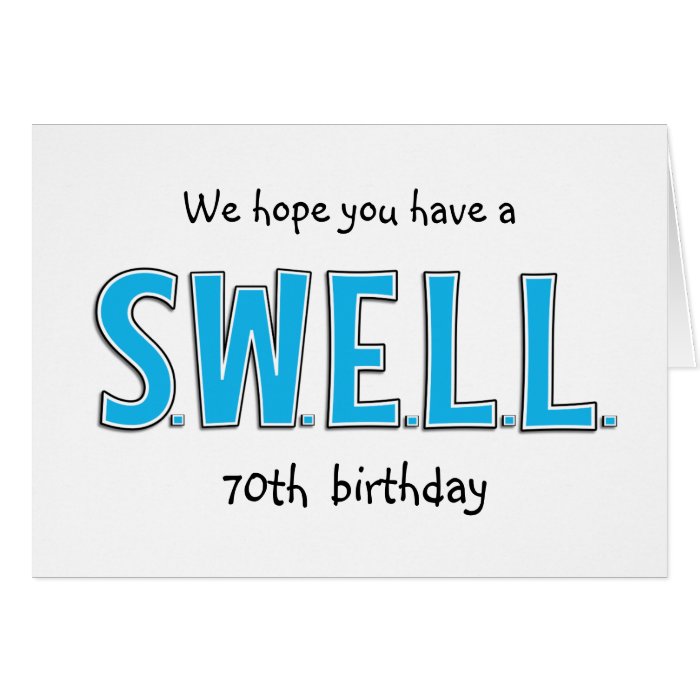 Funny 70th Swell Birthday Personalized Greeting Card  Zazzle