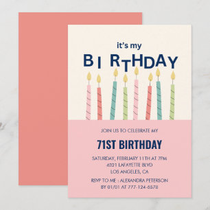 Funny 71st birthday invitations Humor Candle