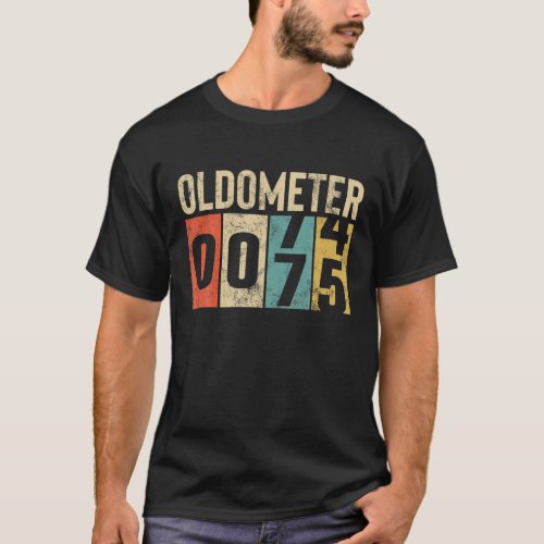 Funny 75 Years Old Oldometer Vintage 75Th Birthday T_Shirt