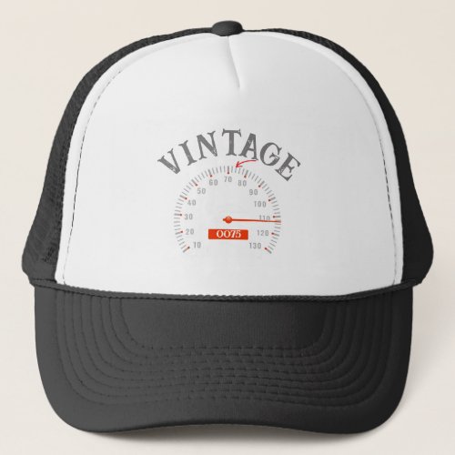 Funny 75 Years Old Oldometer Vintage 75Th Birthday Trucker Hat