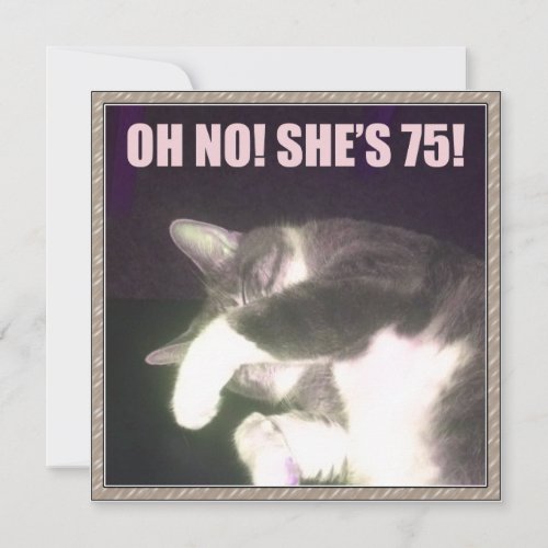 Funny 75th Birthday Cat Card
