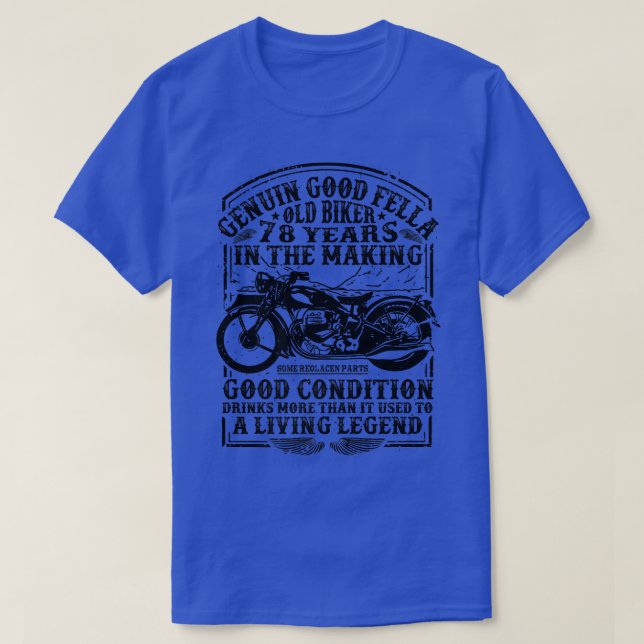 Funny 78 Years Old Biker Retro Style Classic Motor T-Shirt (Design Front)