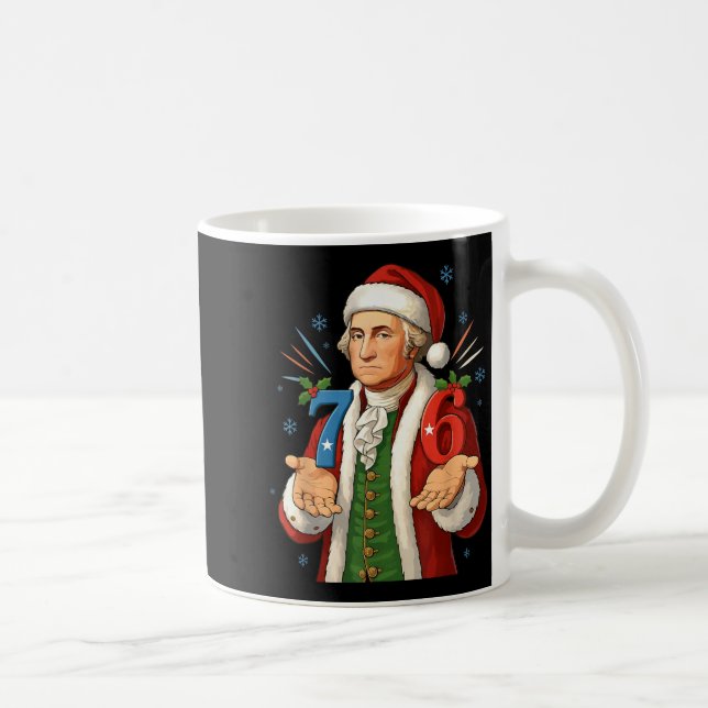 Funny 7-6 6-7 George Washington Santa 67 Meme Chri Coffee Mug (Right)