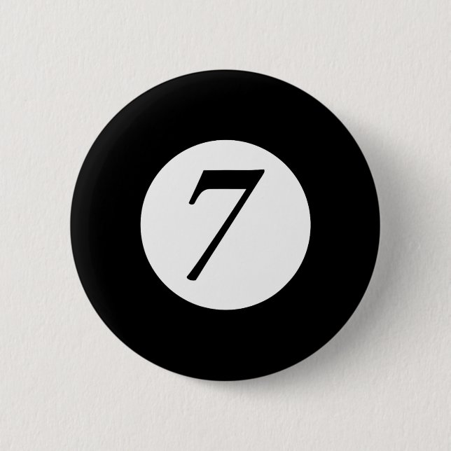 Funny 7 Ball Magic Seven Ball Billiards Pool Red  Button (Front)