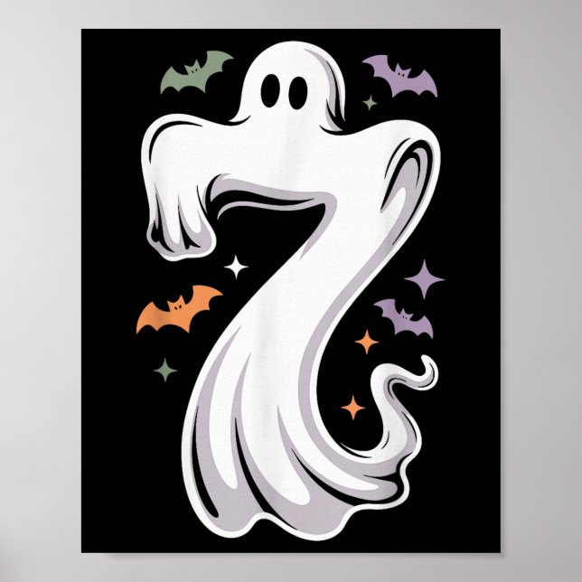 Funny 7 Ghost Meme Halloween Costume Matching Desi Poster (Front)