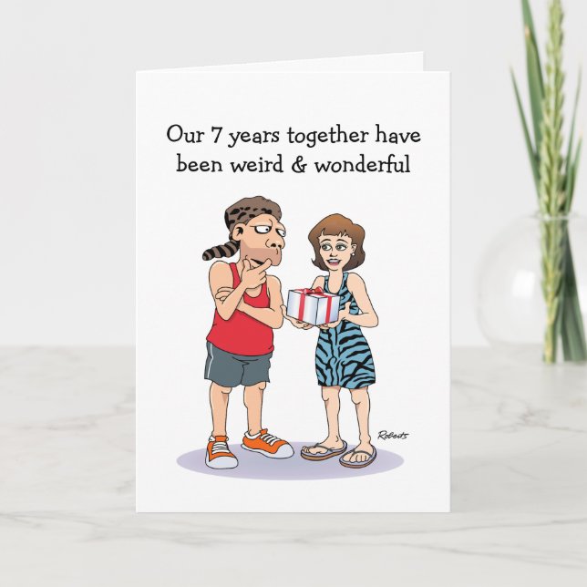 Funny 7th Anniversary Card (Front)