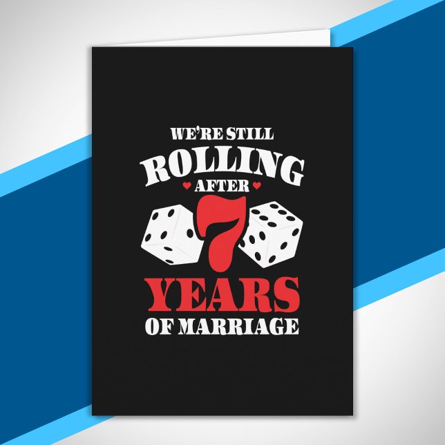 Funny 7th Anniversary Couples Married 7 Years Card (Creator Uploaded)