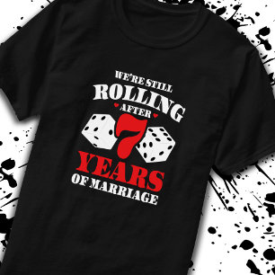 Funny 7th Anniversary Couples Married 7 Years T-Shirt