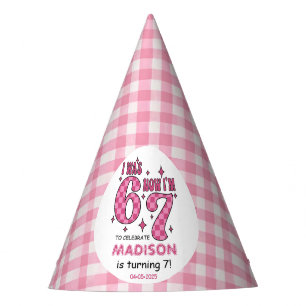Funny 7th Birthday   “I Was 6, Now 7” Party Hat