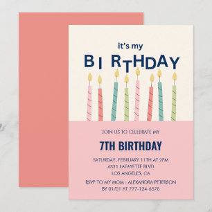 Funny 7th birthday invitations Birthday Candle