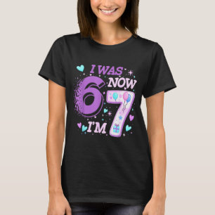 Funny 7th birthday kid i was 6 i'm 7 six 67 meme T-Shirt