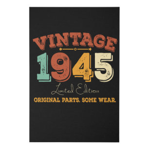 Funny 80 Year Old 1945 Vintage 80th Birthday Gift Faux Canvas Print