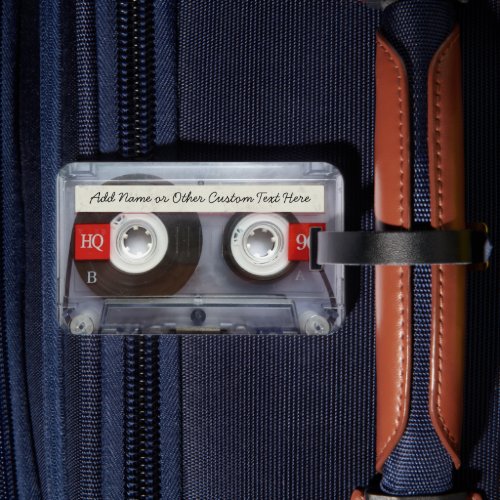 Funny 80s Cassette Tape Personalized Luggage Tag