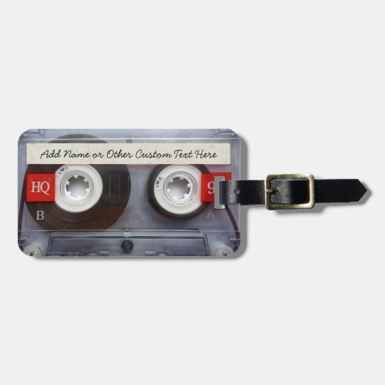 Funny 80's Cassette Tape, Personalized Luggage Tag