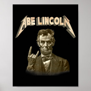 Funny 80s Metalcore Heavy Metal Music Band Abraham Poster