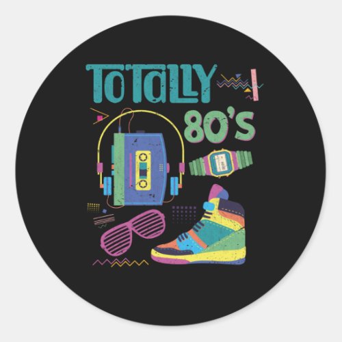 Funny 80s Music Old School 1980s Party Classic Round Sticker