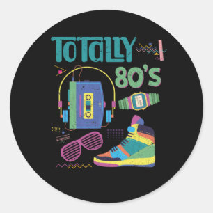 Funny 80s Music Old School 1980s Party Classic Round Sticker
