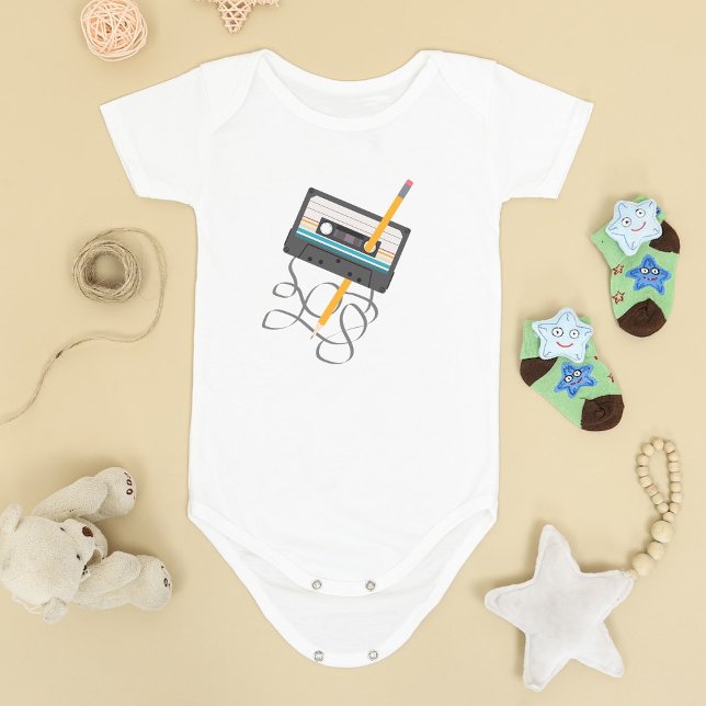 Funny 80s Music Retro Cassette Tape Baby Bodysuit (Funny 80s Music Retro Cassette Tape Baby Bodysuit)