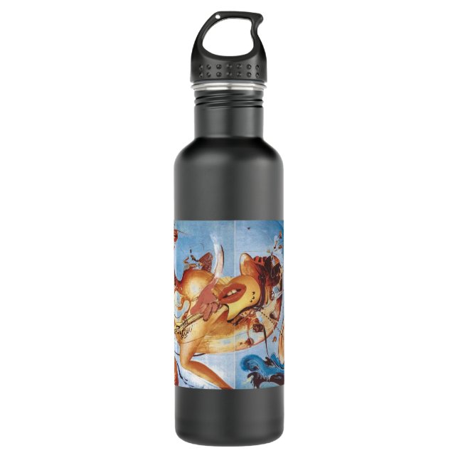 Funny 80s Rock  Music Band Sunset Mark  Illustrati Stainless Steel Water Bottle (Front)