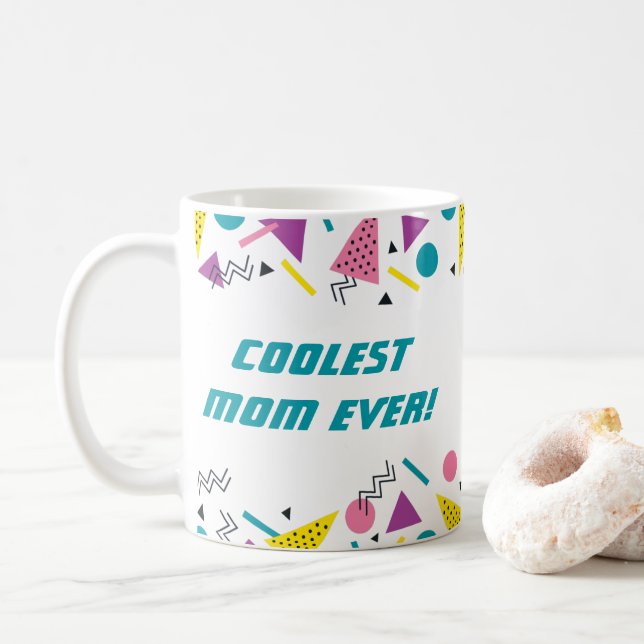 Funny 80s Slang Mothers Day  Coffee Mug (With Donut)