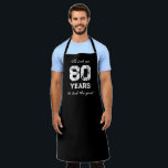 Funny 80th Birthday BBQ aprons for men<br><div class="desc">Funny 80th Birthday BBQ aprons for men. It took me 80 years to look this good. Cool present for eighty year old men; dad,  uncle,  grandpa,  brother,  boss,  coworker etc. Personalize age number,  slogan and color. Cute Birthday party gift ideas. In black or any color you like. Distressed font.</div>