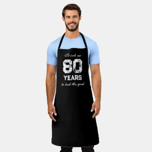 Funny 80th Birthday BBQ aprons for men