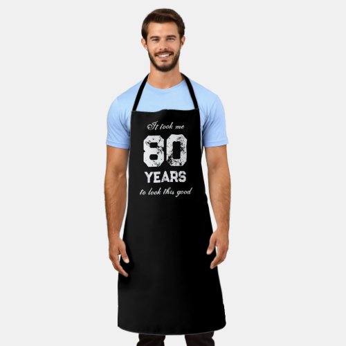Funny 80th Birthday BBQ aprons for men