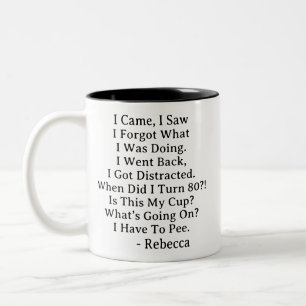 Funny 80th Birthday Celebration  Two-Tone Coffee Mug