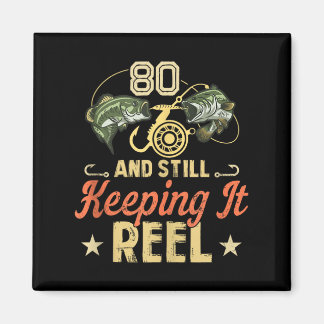Funny 80th Birthday Fishing Shirt For Men Tank Top Magnet