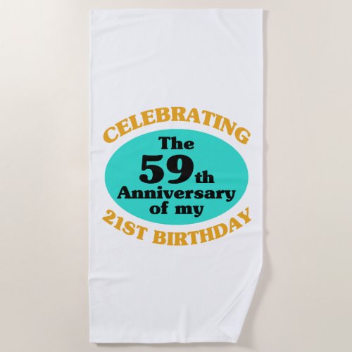 Funny 80th Birthday Gag Gift Beach Towel