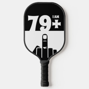 Funny 80th Birthday Gift, 79 Plus one Checker Pickleball Paddle