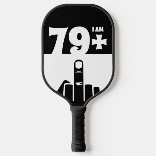Funny 80th Birthday Gift 79 Plus one Checker Pickleball Paddle