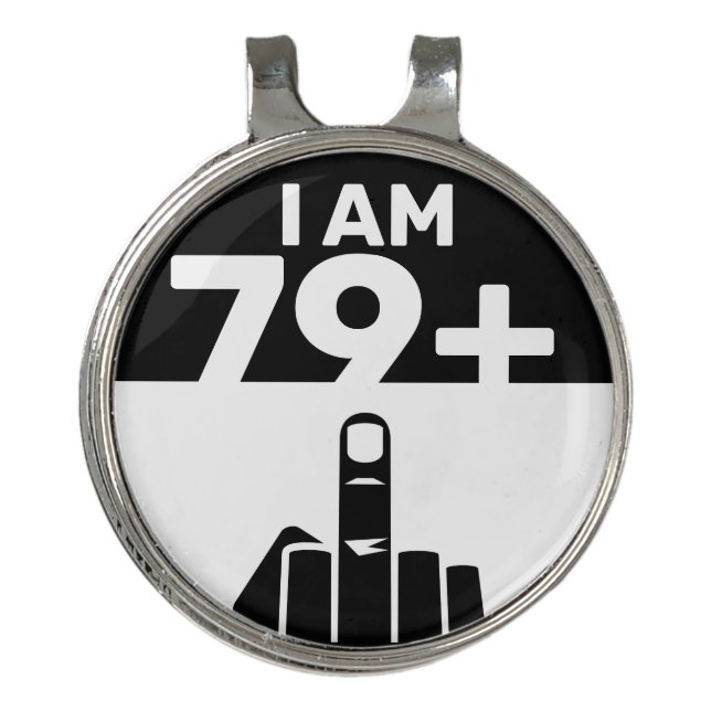 Funny 80th Birthday Gift, 79 Plus one Golf Hat Clip (Front)