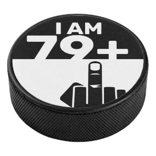 Funny 80th Birthday Gift, 79 Plus one Hockey Puck