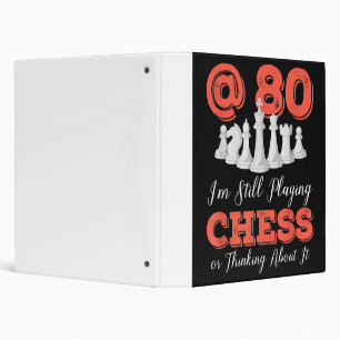 Funny 80th Birthday Gift - 80 Year Old Chess Queen 3 Ring Binder