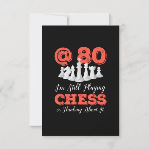 Funny 80th Birthday Gift _ 80 Year Old Chess Queen Invitation