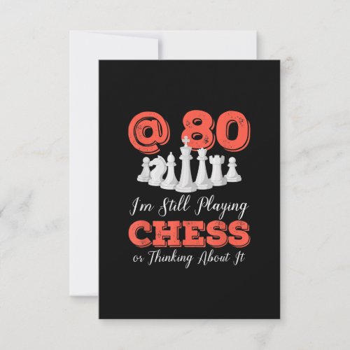 Funny 80th Birthday Gift _ 80 Year Old Chess Queen RSVP Card