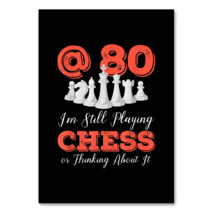 Funny 80th Birthday Gift - 80 Year Old Chess Queen Table Number