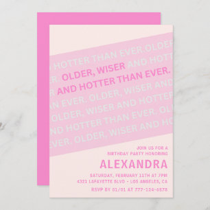 Funny 80th birthday invitations Older Wiser Hotter
