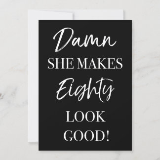 Funny 80th Birthday Party Invitation