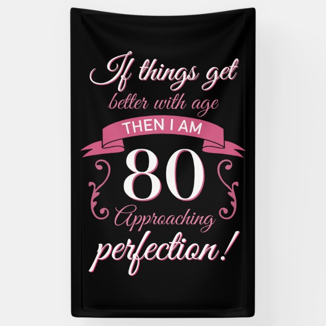 Funny 80th Birthday 'Perfection' Banner (Vertical)