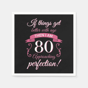 Funny 80th Birthday 'Perfection' Napkins