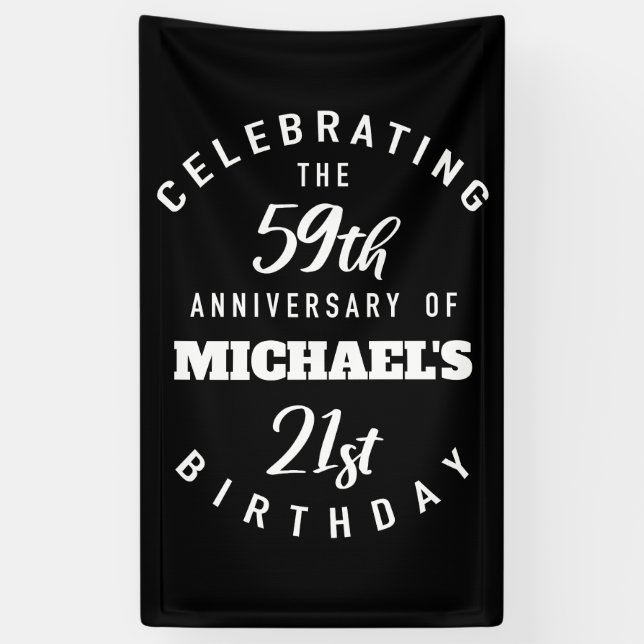 Funny 80th Birthday Personalized Banner (Vertical)