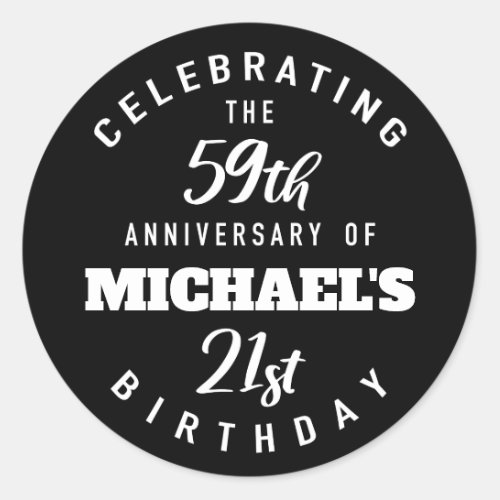 Funny 80th Birthday Personalized Classic Round Sticker