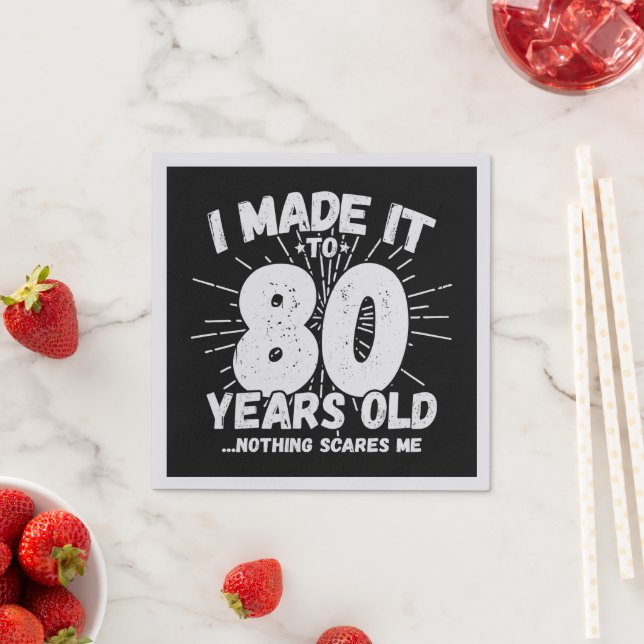 Funny 80th Birthday Quote Sarcastic 80 Year Old Napkins (Insitu)