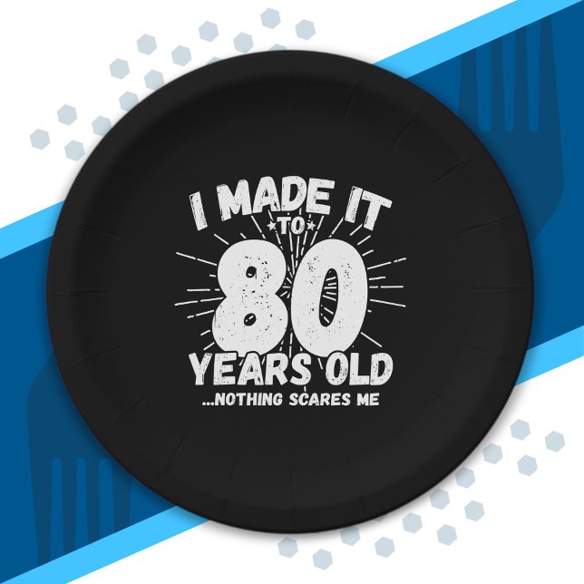 Funny 80th Birthday Quote Sarcastic 80 Year Old Paper Plates (Creator Uploaded)
