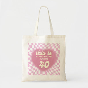 Funny 80th Birthday Quote Second Time Turning Fort Tote Bag