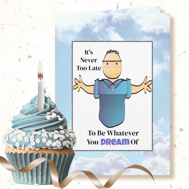 Funny 80th Male Cartoon Humorous Birthday  Card (Creator Uploaded)