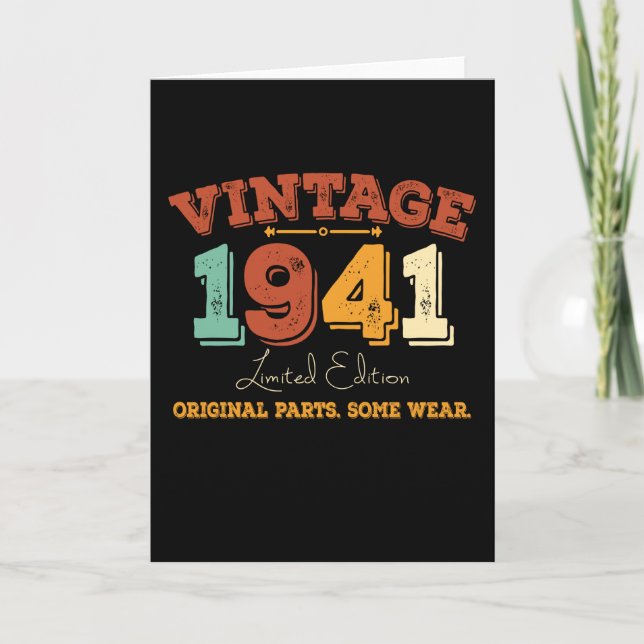 Funny 84 Year Old 1941 Vintage 84th Birthday Gift Card